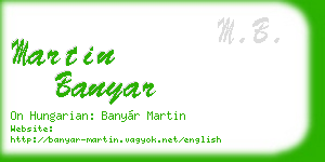 martin banyar business card